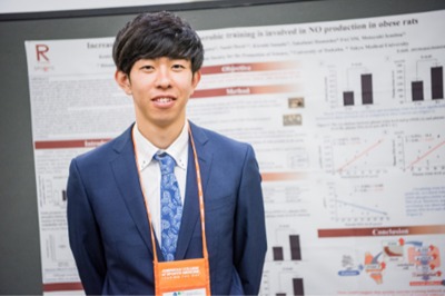 male student poster presenter at ACSM Annual meeting
