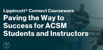 blog cover for lippencott connect courseware featuring a male instructor sitting on a desk
