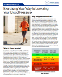 exercise to lower blood pressure handout