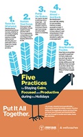 hand turkey infographic with tips for staying calm and focused
